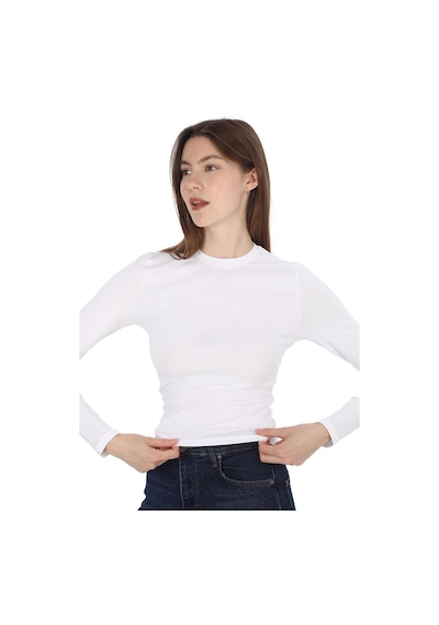 Likralı Pamuk Tişört-slim Fit -beyaz Beyaz