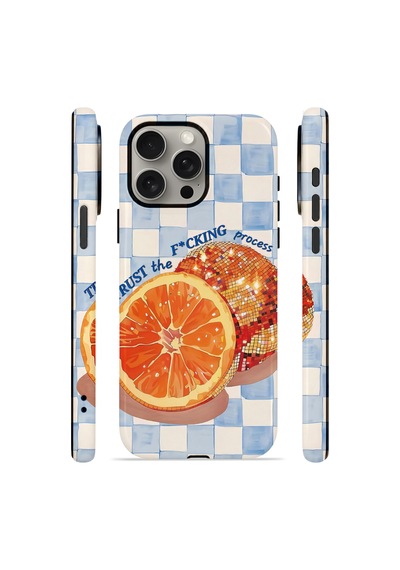 Apple iPhone Uyumlu 15 Pro Vorian Çift Katmanlı Magsafe Kılıf Orange Press Collage