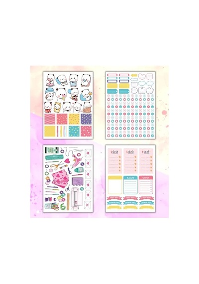 Rengarenk Sticker Kitabı, 24x17 Cm 16 Sayfa Abanoz