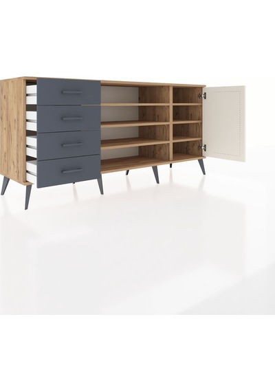 Hyperion Konsol 6 Raflı 4 Çekmeceli Tek Kapaklı 176x44x83 Çam-aytaşı/antrasit Aytaşı/antrasit Hyperion Konsol 6 Raflı 4 Çekmeceli Tek Kapaklı 176x44x83 Çam-aytaşı/antrasit Aytaşı/antrasit