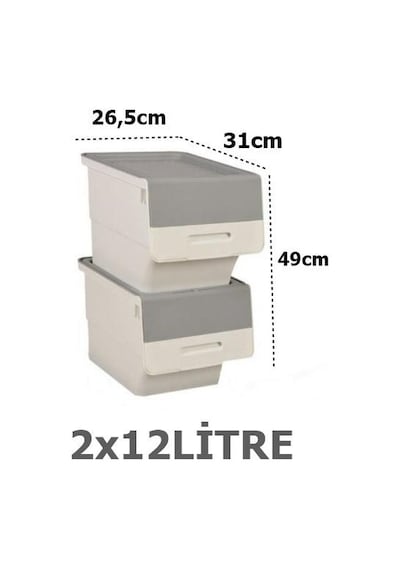 Motek Beyaz Tekerlekli Organizer Çok Amaçlı Saklama Kutusu 2x12 Lt