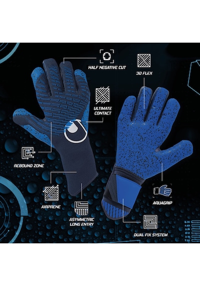 Lacivert - Mavi - Beyaz Uhlsport Futbol Kaleci Eldiveni Fm Aquagrip Hn 101138501 Lacivert