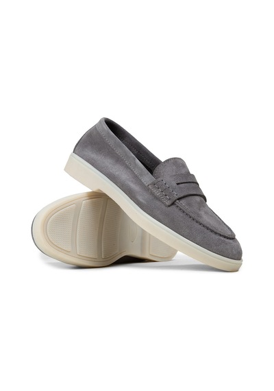 Deery Kadın Hakiki Süet Gri Loafer Ayakkabı - 02038zgrıc01