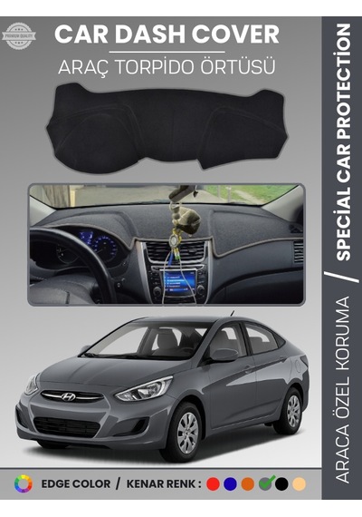 Hyundai Accent Blue 2011-2017 Torpido Örtüsü Ön Göğüs Torpido Koruma Çatlamayı Engeller Tam Uyum - 771 Stiloto