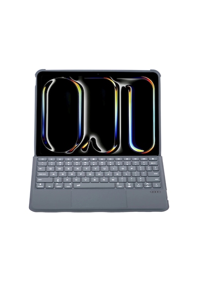 T5510d Apple İpad Uyumlu Pro 13 2024 Kılıf Palermo Ledli Klavyeli Standlı Tablet Kılıfı - Siyah Klasik
