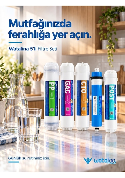 Lexroo Watalina Tüm Su Arıtma Cihazlarına Uyumlu 5'li Filtre Set Su Arıtma Standart