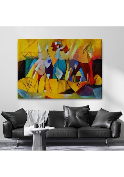 Es10 Dekoratif Baskı Mavi Kanvas Tablo (95 x 165)