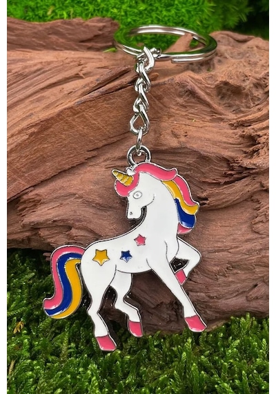 Tek Boynuzlu At Muhteşem Anahtarlık Metal Unicorn Anahtarlık Şirin 2 Adet