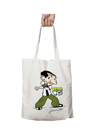 Art Hediye Mr Bean Ben Ten İki Taraf Kalıcı Yıkanabilir Okul Plaj Omuz Bez Çanta Çok Renkli
