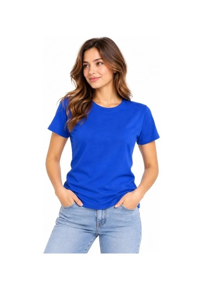 DefyModa Basic Tişört Bisiklet Yaka Kısa Kol Günlük Yazlık Slim Fit T-shirt Mavi