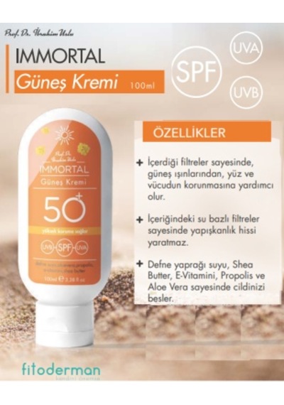 Fitoderman İmmortal Koyu Leke Karşıtı SPF 50 Yüz Güneş Kremi 100m