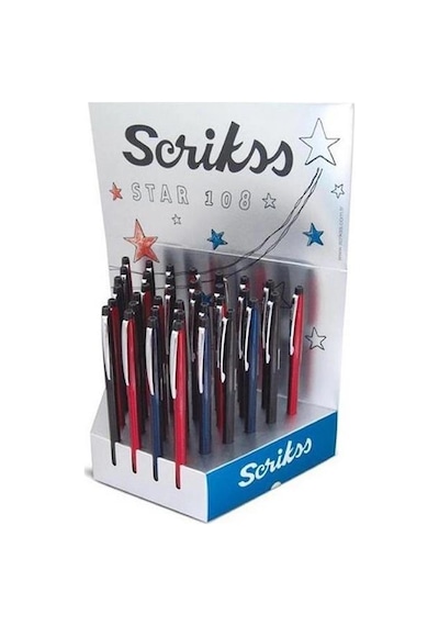Scrikss Tükenmez 108 Star 36 Lı Stand Çok Renkli