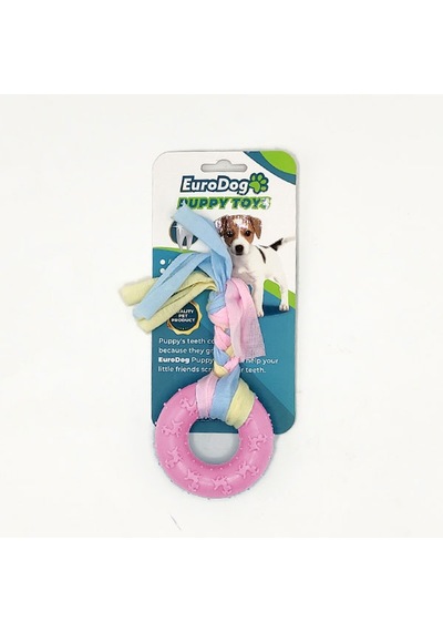 Semeglbl Eurodog Puppy Toys Pembe Ufak Halka Diş Kma Oy.