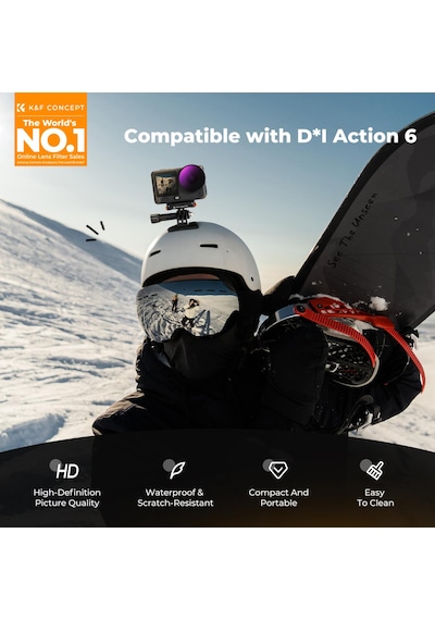 K&f Concept Djı Osmo Action 6 Uyumlu 4 Lü Filtre Seti / Cpl Nd8 Nd16 Nd32 Vidalı