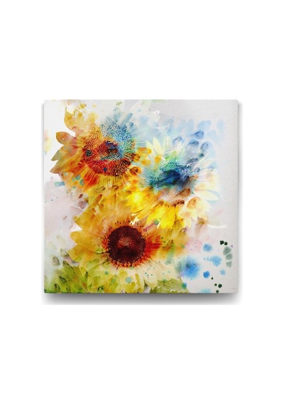 Soyut Ayçiçeği Tablosu - 40x40cm 7/8 Yaş