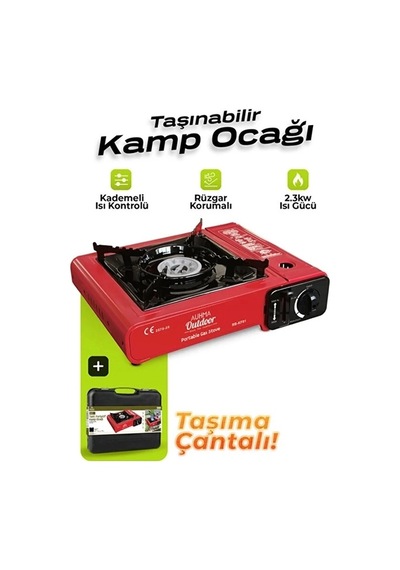Portatif Kamp Ocağı 2.3kw Taşınabilir Tekli Gazlı Ocak Rüzgar Geçirmez Çok Renkli