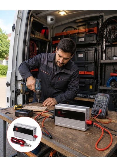 1500w Araç İnvertörü Metal Gövdeli Kompakt Güç Dönüştürücü