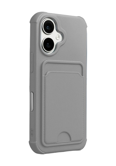 Newface Apple Uyumlu iPhone 17 Kelvin Kartvizitli Silikon - Gri gri