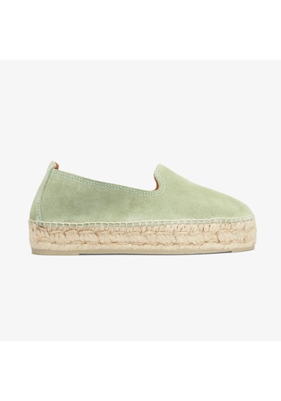 Manebi Hamptons Double Sole Kadın Yeşil Deri Espadril