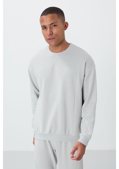 Tommy Life Taş Kompakt Pamuklu Kalın Pürüzsüz Dokulu O Yaka Comfort Fit Erkek Eşofman Takım -85263 Taş Rengi Taş