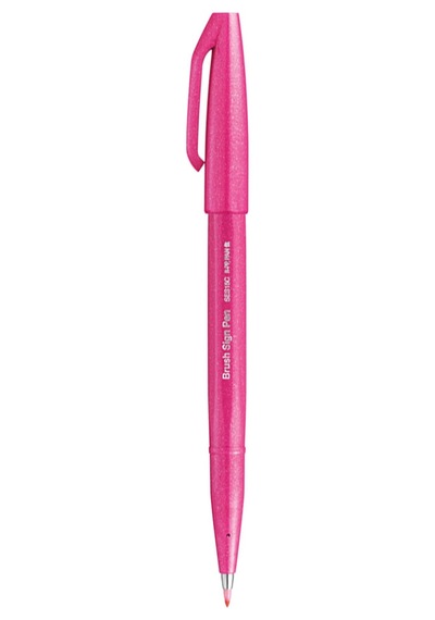 Pentel Brush Sing Fırça Uçlu Kalem Pink Ses15c-px Çok Renkli