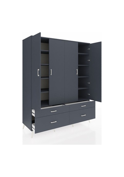Kronos Gardrop 10 Raflı 4 Çekmeceli 4 Kapaklı 176x59x221 Antrasit-antrasit Antrasit Kronos Gardrop 10 Raflı 4 Çekmeceli 4 Kapaklı 176x59x221 Antrasit-antrasit Antrasit
