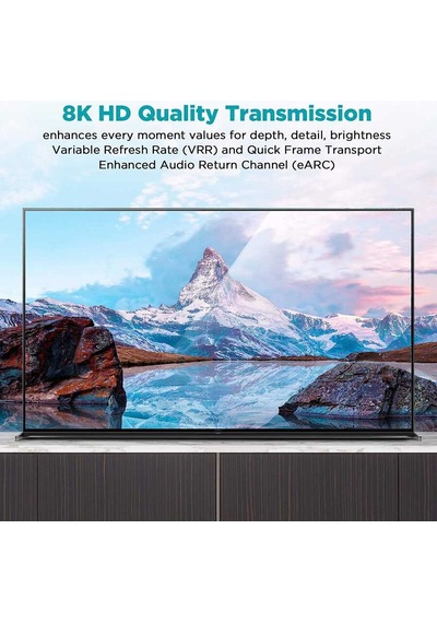 Lexroo Qg-av17 Görüntü Ve Ses Aktarıcı Hdmı Kablo 2.1 Versiyon 8k Hd Kalite 48gbps 3.05 - Siyah