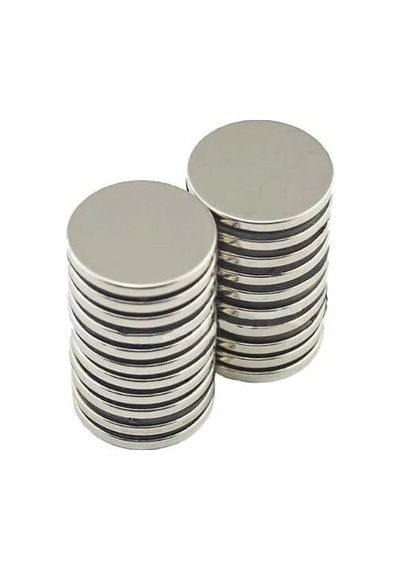 10 Adet 20x2 Mm Yuvarlak Güçlü Neodyum Mıknatıs Çap 20 Mm Kalınlık 2 Mm