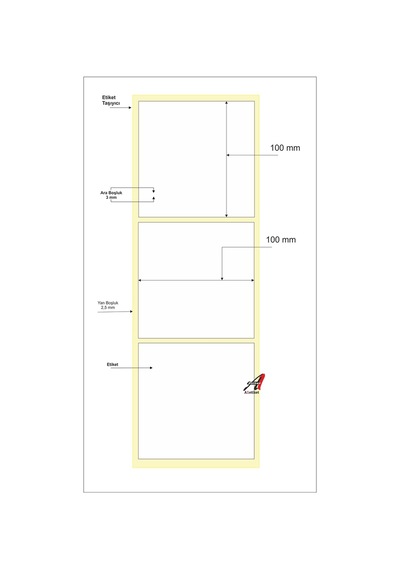 A1 Etiket 100 x 100 mm 30.000 Adet Termal Barkod Etiketi 500 lü 6