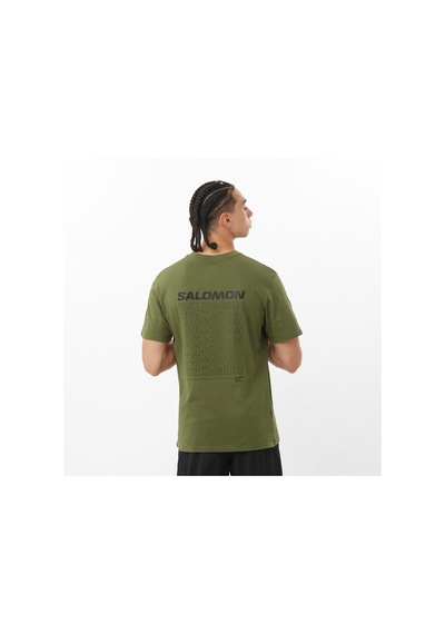 Salomon Salomon Sal Dynamic Logo Erkek Yeşil Tişört 13576 Haki