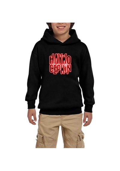 Zepplin Giyim Hayko Cepkin Neon Siyah Çocuk Kapşonlu Sweatshirt