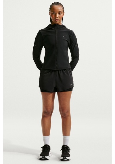 Nike Swift Therma Fit Fitted Womens Jacket Kapüşonlu Reflektörlü Su İtici Kadın Koşu Ceketi Siyah
