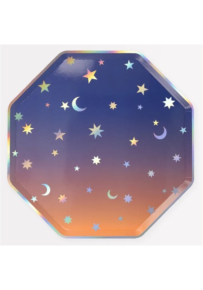 Meri Meri - Making Magic Star Dinner Plates - Make Magic Yıldızlı Tabaklar L 8'li