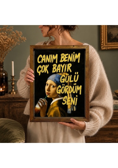 Bk Gift Vintage Klasik Sanat Esprili Sözlü Masif Ahşap Çerçeveli Dekoratif Tablo - 29