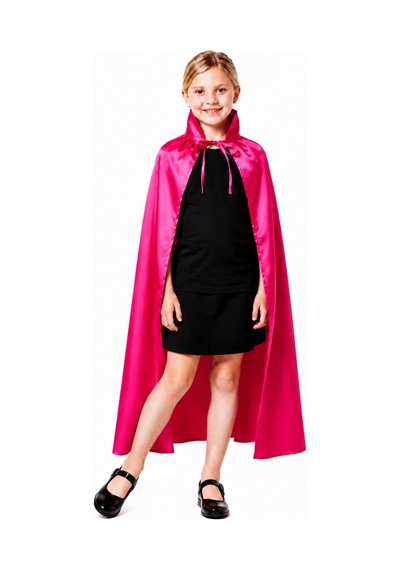 Fuşya Saten Pelerin Çocuk