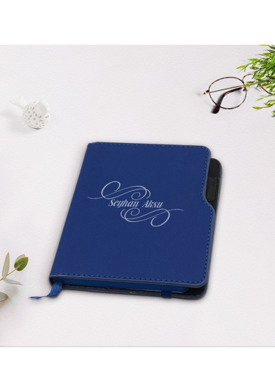 Kişiye Özel Isimli Lacivert Termo Deri Defter-3