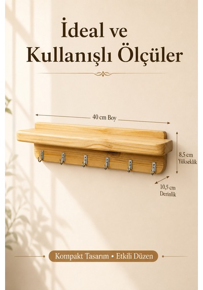 Duvar Askılığı Ahşap Portmanto Kıyafet Askılığı, Anahtarlık Ahşap Ahşap