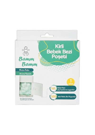 Bamm Bamm Kokulu Bebek Bezi Atık Poşeti 495 Bez Kapasiteli Çok Renkli