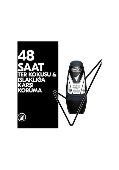 Rexona Invisible Black + White Clothes Erkek Roll-On Deodorant On 50 ML