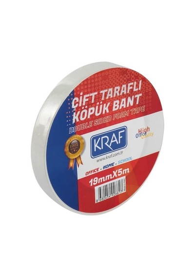 Çift Taraflı Köpük Bant, 19mm X 5m, 5 Adet Diğer