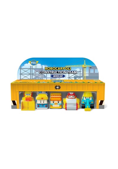 Mey İthalat Polı Mrt-761 Robocar Poli Mini İnşaat Araçları 5li Set