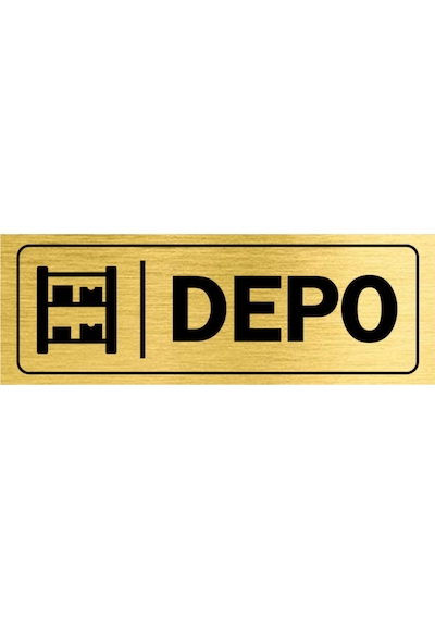 Depo Kapı Yazısı Metal Kapı Isimliği Gold 23 X 8 Cm Gold