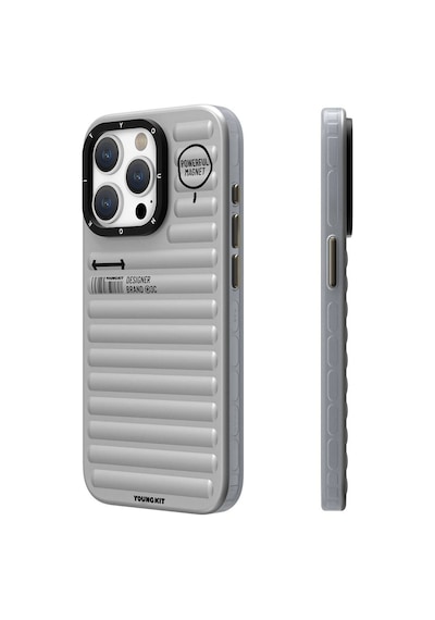 Apple Uyumlu iPhone 14 Pro Kılıf Mat Renkli Tasarım Youngkit Serisi Kapak Gümüş