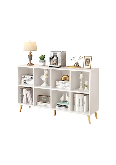 Mdf Bambino Kitaplık Ahşap Ayaklı Beyaz