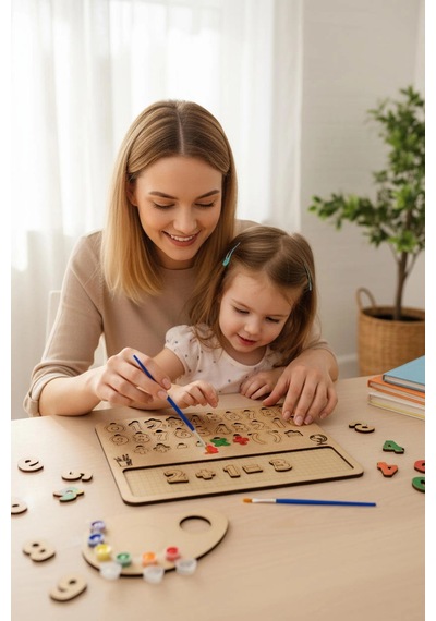 Ahşap Boyanabilir Sayılar Ve Matematik - Kendin Yap Dıy Etkinlik Seti