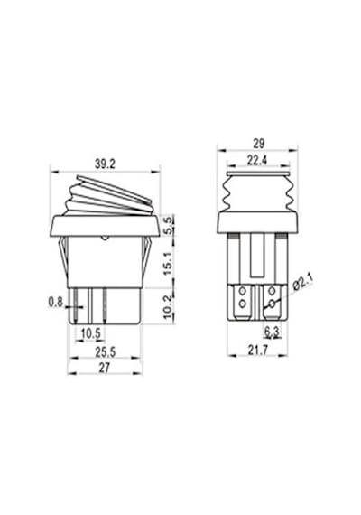 Ic-104W Geniş Körüklü Işıklı Yeşil Anahtar On-Off 4 Uçlu 220V