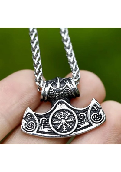 Paslanmaz Çelik Mitolojik Viking Vegvisir Viking Pusula Kolye Gümüş Paslanmaz Çelik Mitolojik Viking Vegvisir Viking Pusula Kolye Gümüş