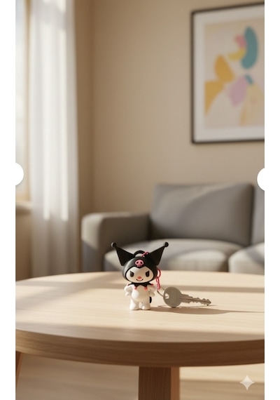 Kuromi Anahtarlık 3 Adet Siyah