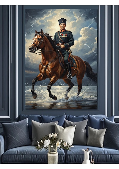 Ahşap Tablo At Üstünde Atatürk