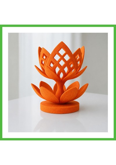 Vaveni 3d Baskı Lotus Çiçeği Mumluk - Dekoratif Tealight Mumluk-turuncu Arz